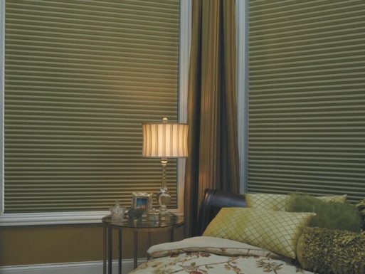 Rotale Textured Room Darkening Blinds in Bedroom