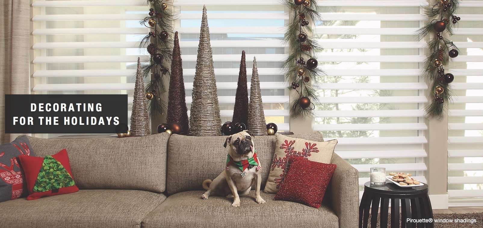 Decorating Living Room For Holiday With Window Shades