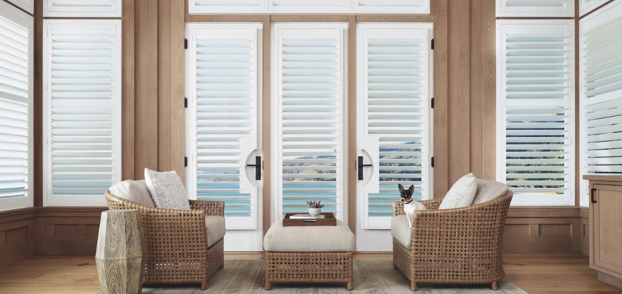 Palm Beach™ Polysatin™ Shutters for French Doors